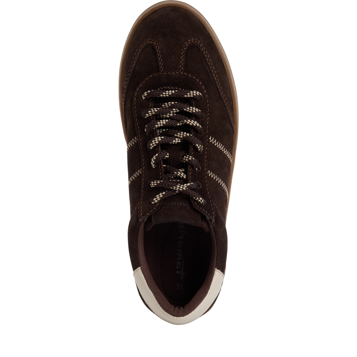 Basket en cuir marron mocca, TAMARIS