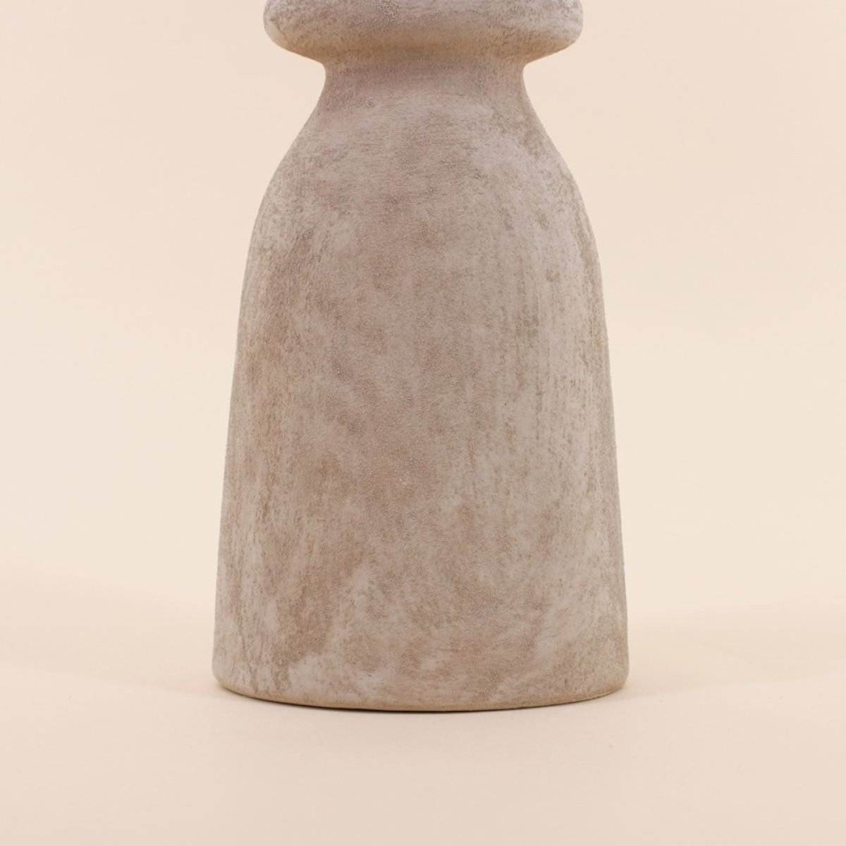 Bougeoir design Y en grès sable 37cm beige, ORNAMI