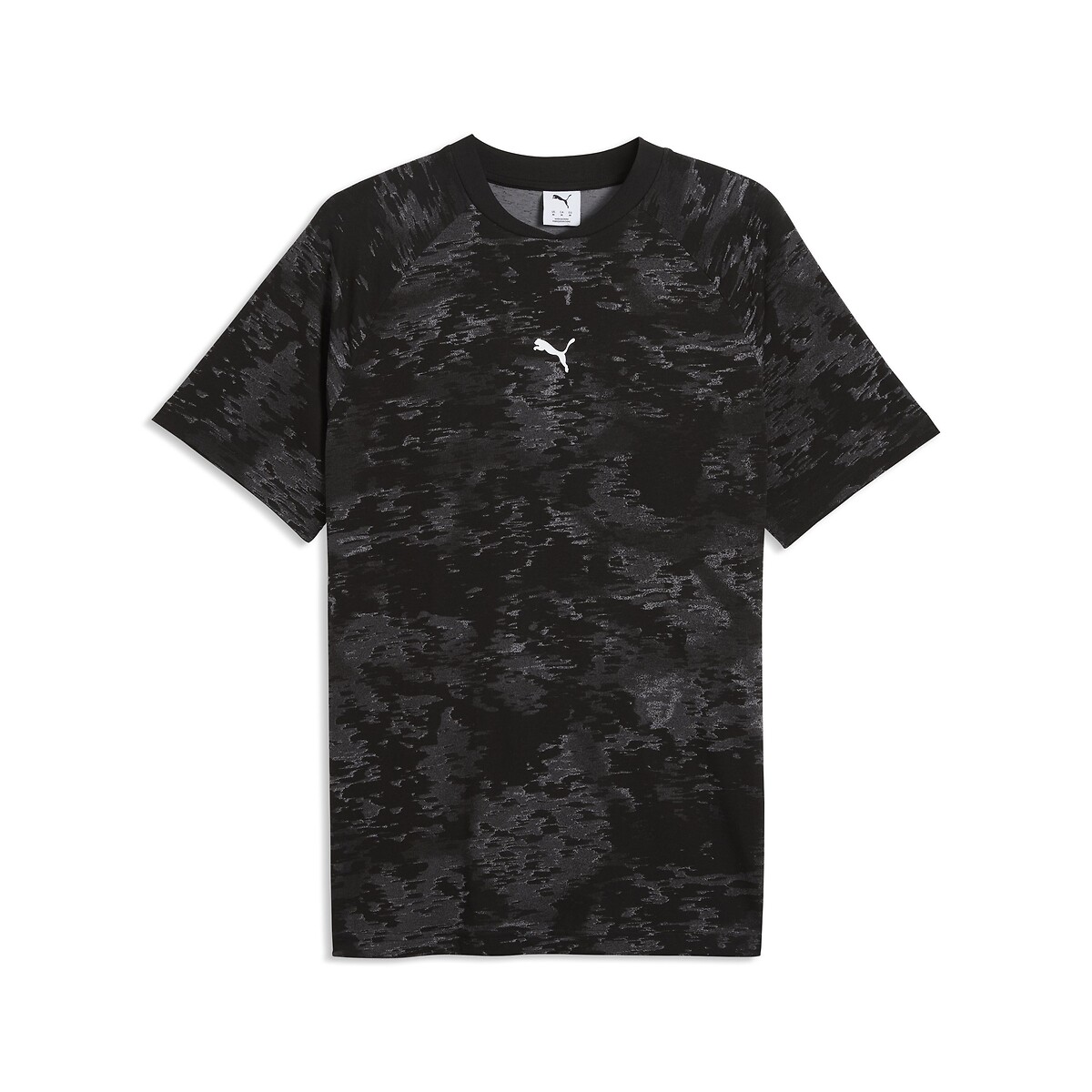 T-shirt de manga curta estampada, Camo preto , PUMA