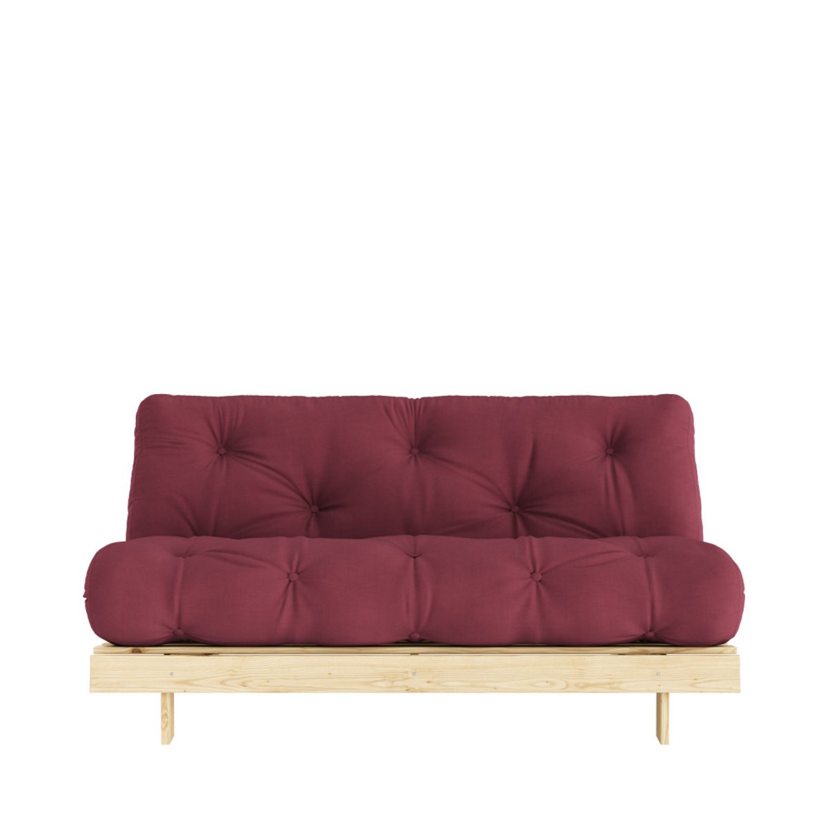 Canapé convertible 160x200cm en bois naturel et tissu- ROOTS bordeaux, KARUP DESIGN