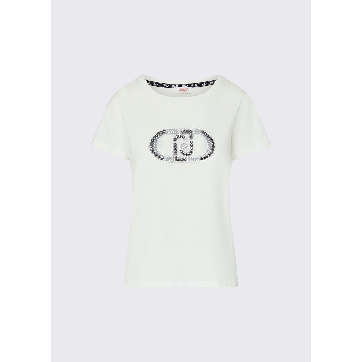 T-shirt avec logo monogramme blanc, LIU JO