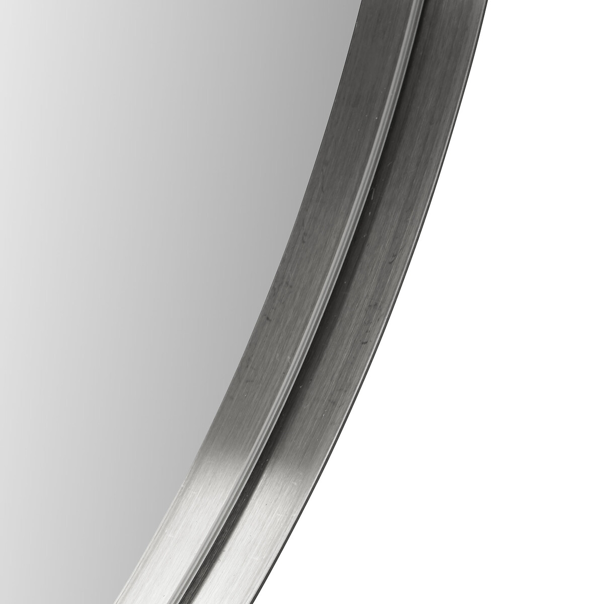 90cm Brushed Silver Metal Slim Frame Oval Wall Mirror silver-coloured, SO'HOME