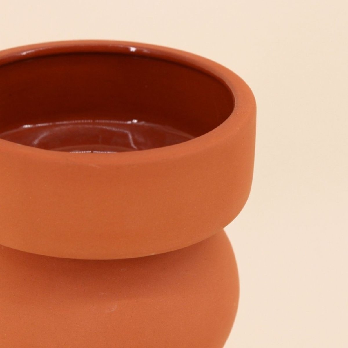 Vase géométrique, H20cm terracotta, ORNAMI