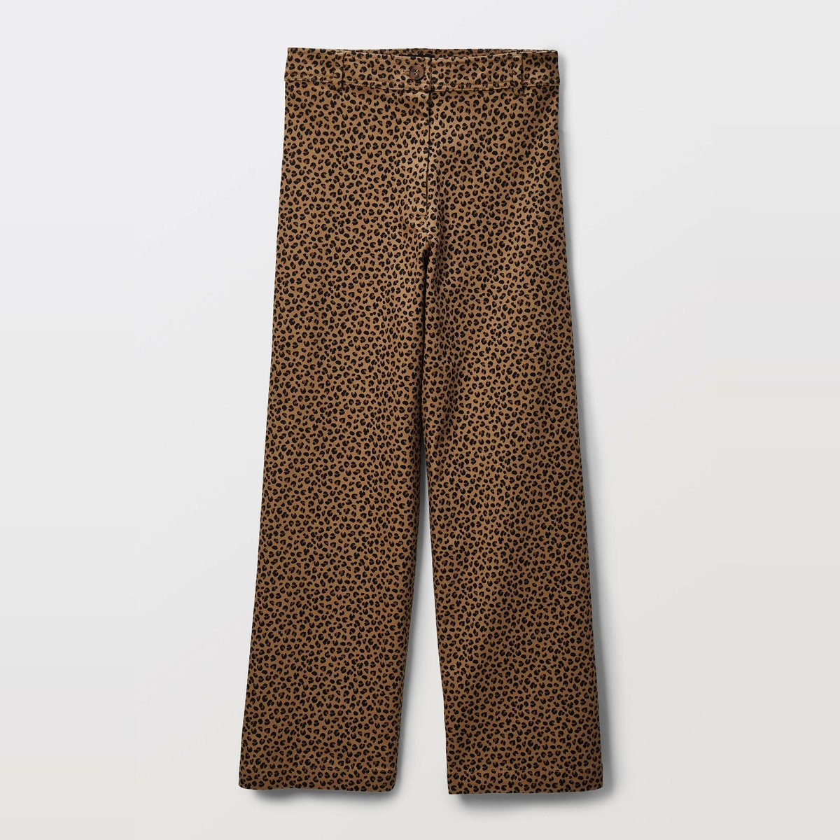 Pantalon large taille haute imprimé léopard contenant du coton marmotte, MONOPRIX