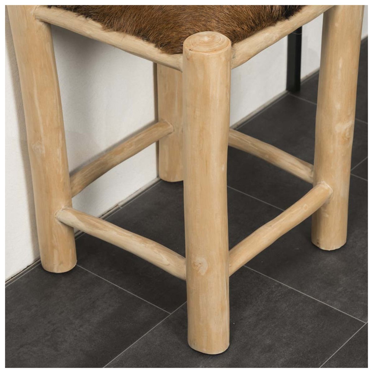Tabouret en bois LODGE naturel, WANDA COLLECTION