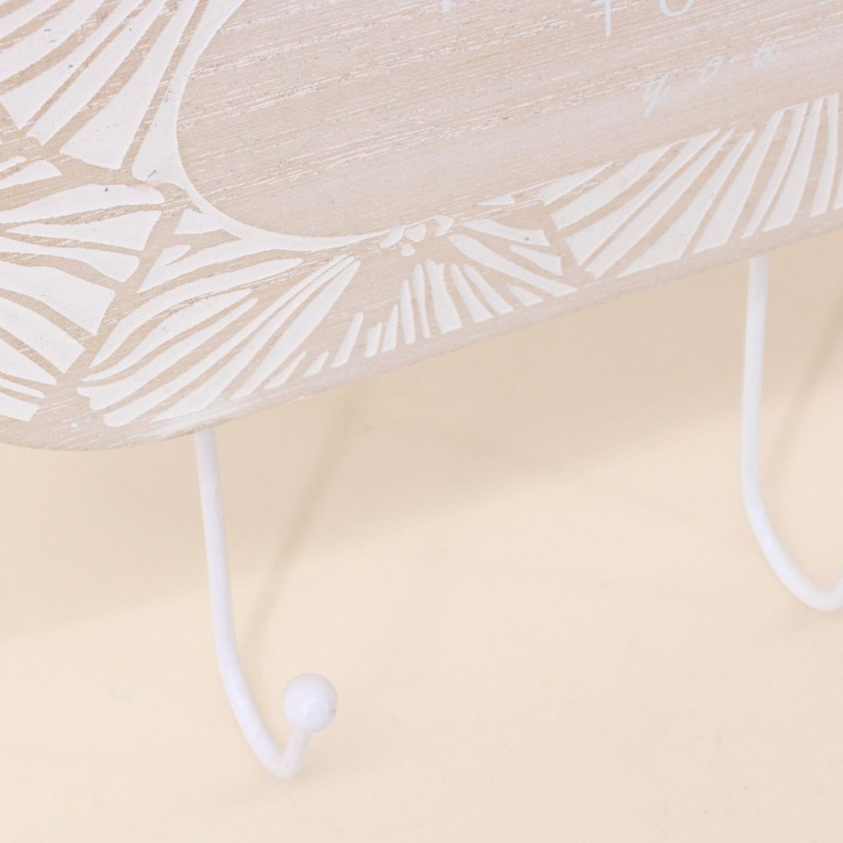 Porte manteau 3 têtes en bois et métal beige, ORNAMI