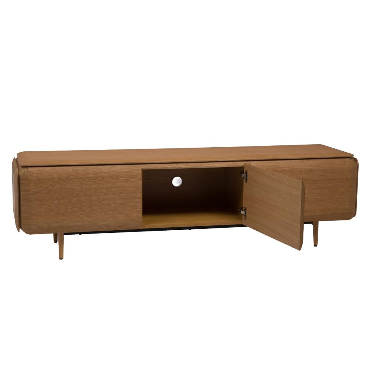 Meuble TV 3 portes en placage chêne L180 cm Clark marron, AMADEUS
