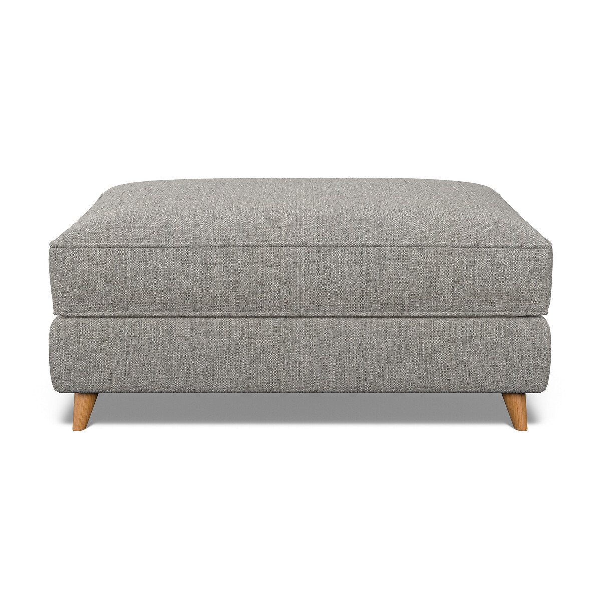Amelia Tonal Basket Weave Footstool with Light Wood Legs zinc, ÉDITÉ