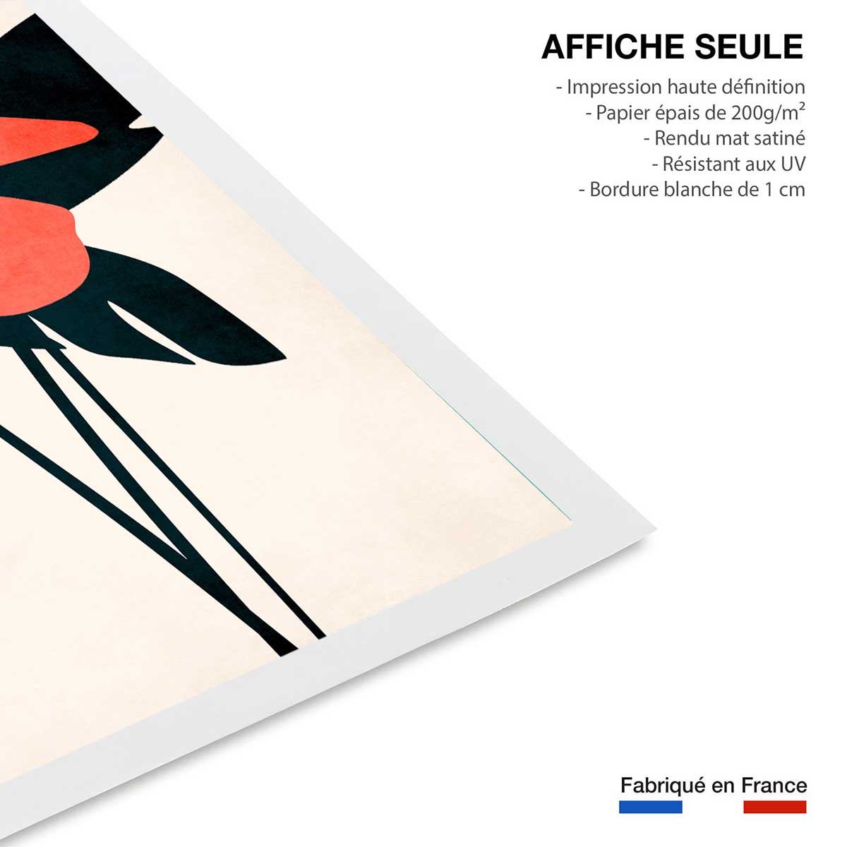 Affiche Coeur de fleurs affiche seule, HEXOA