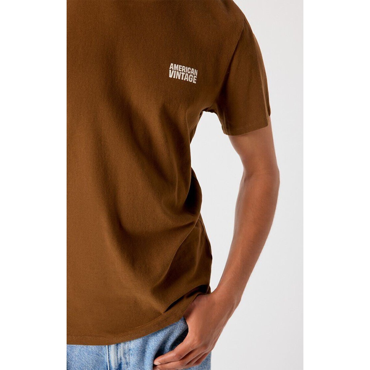 T.shirt maniche corte YKOBOW moka, AMERICAN VINTAGE
