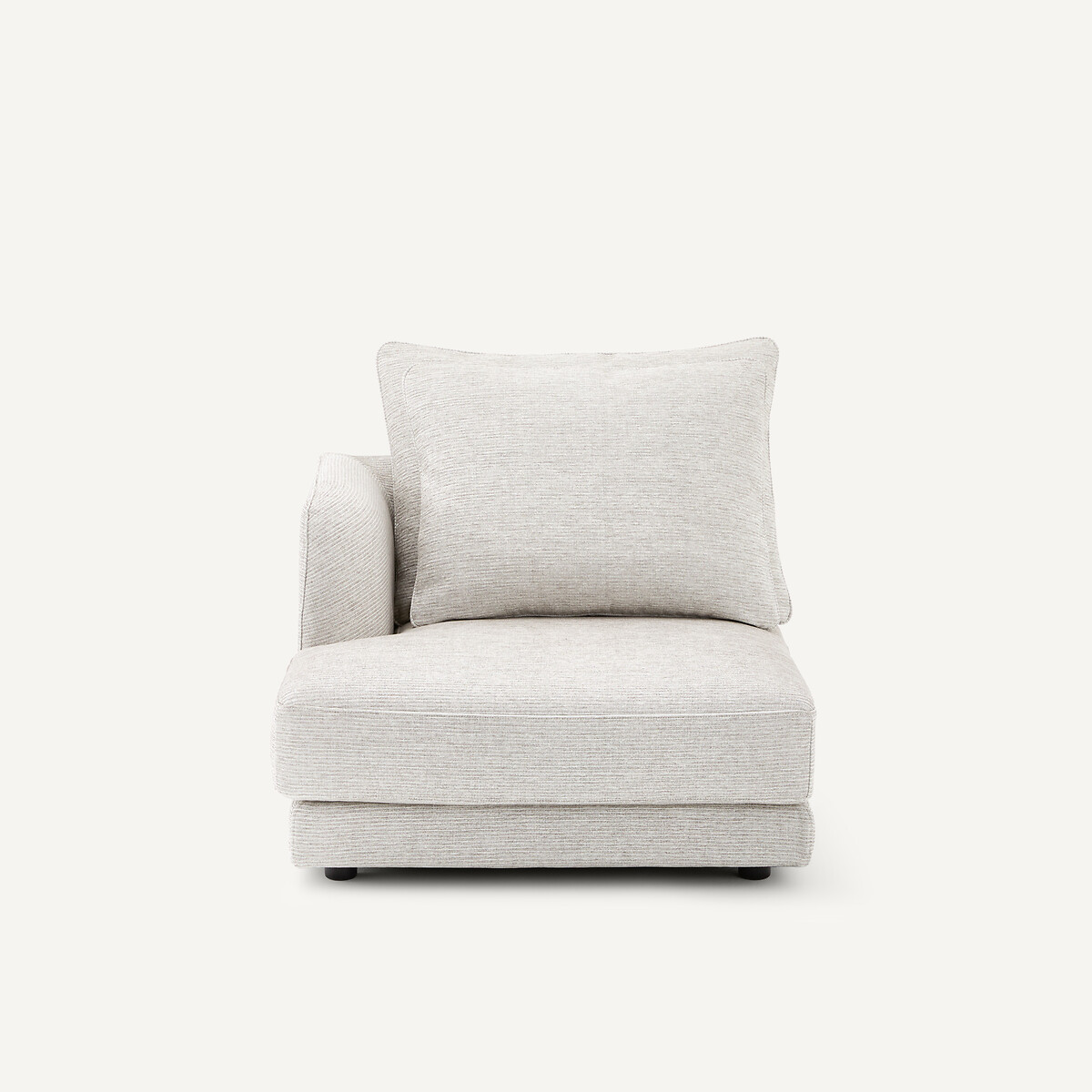 Demi-canapé gauche, modulable, en coton côtelé, TIBERIO gris moyen, AM.PM