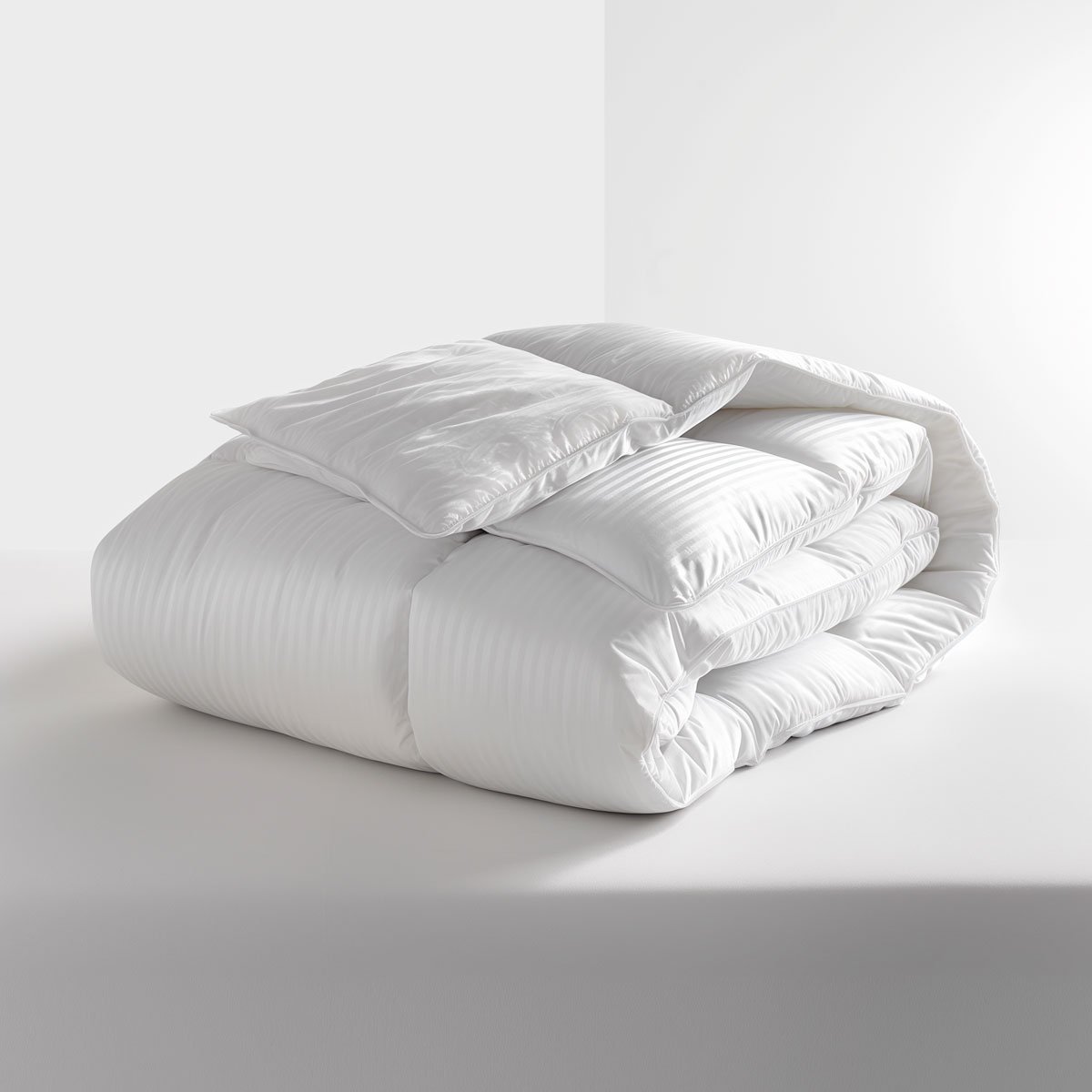 Couette Satin rayé - CHAUDE blanc, TOISON D OR
