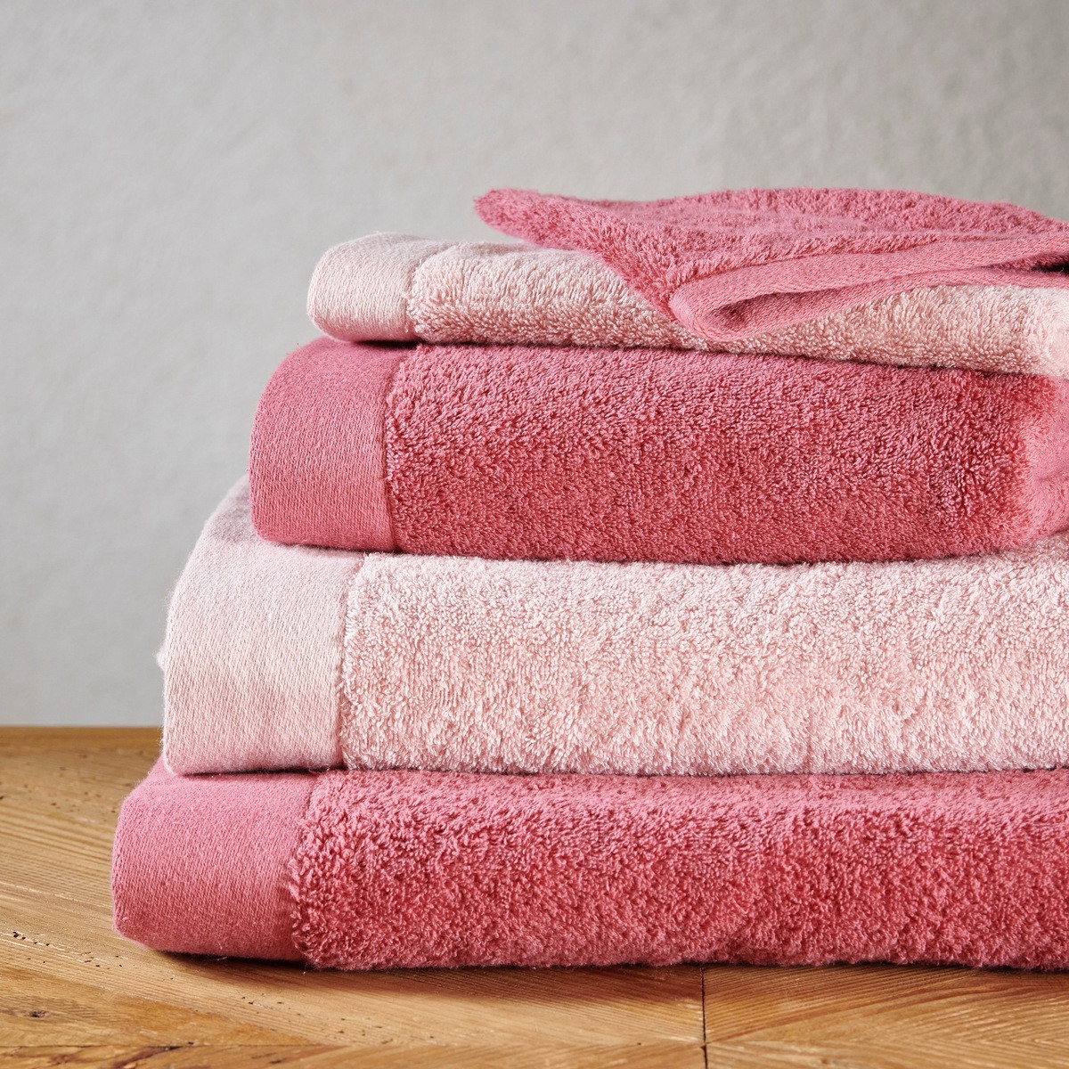 Drap de bain en  100% Coton 650g/m² - SERENITE rose dragee, TRADITION DES VOSGES
