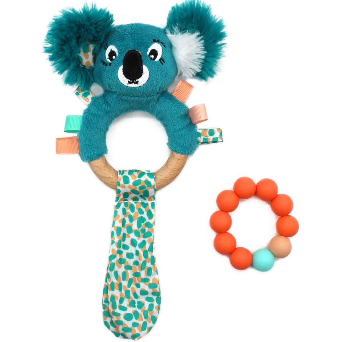Anneau de dentition silicone et bois Berlingos le koala couleur unique, LES DEGLINGOS