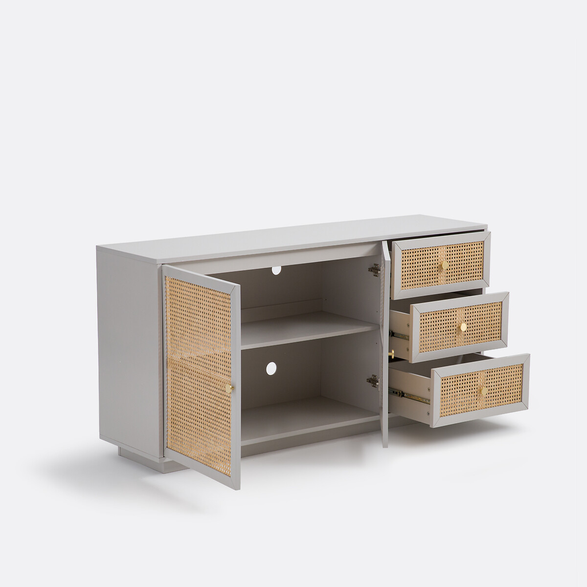 Buffet 2 portes 3 tiroirs, Paola gris, LA REDOUTE INTERIEURS
