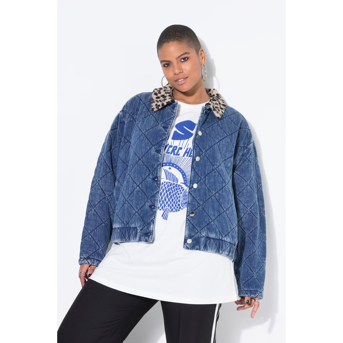 Blouson matelassé. Col polaire marine, STUDIO UNTOLD
