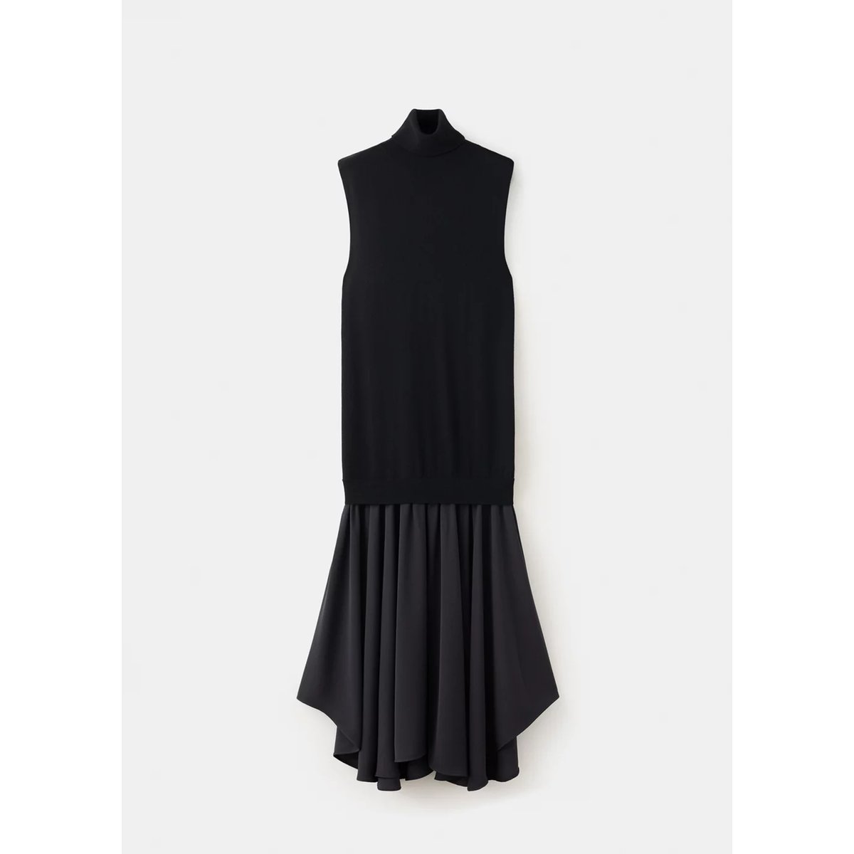 Robe maille combiné asymétrique noir, MANGO