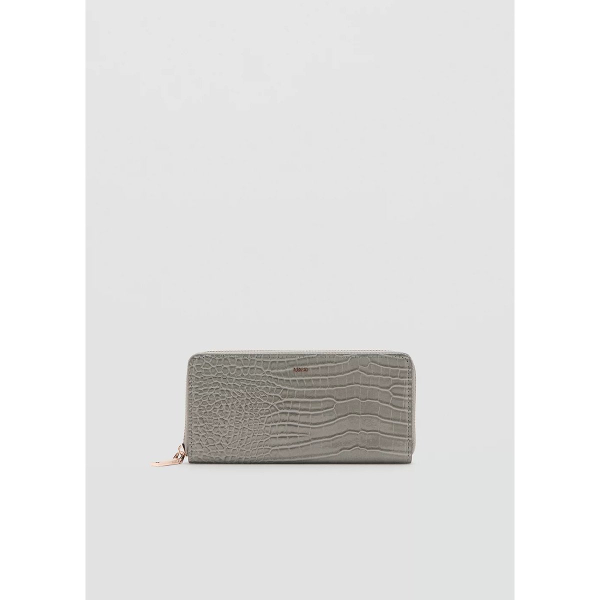 Grand portefeuille effet croco gris, MANGO