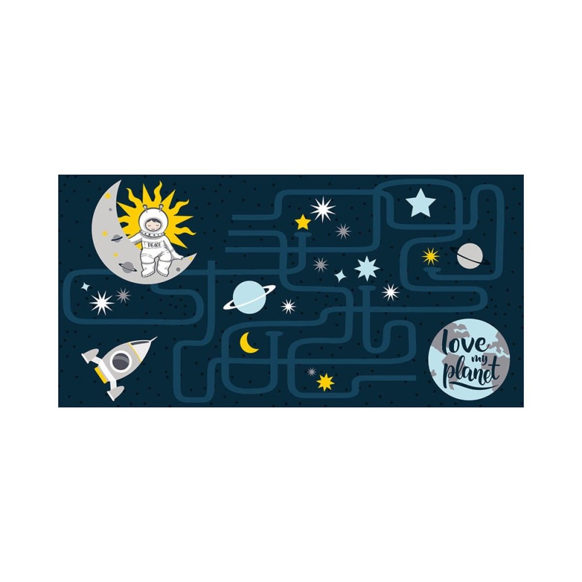 Tapis rectangle 60x120 Petit Astronaute bleu, DECORATIE