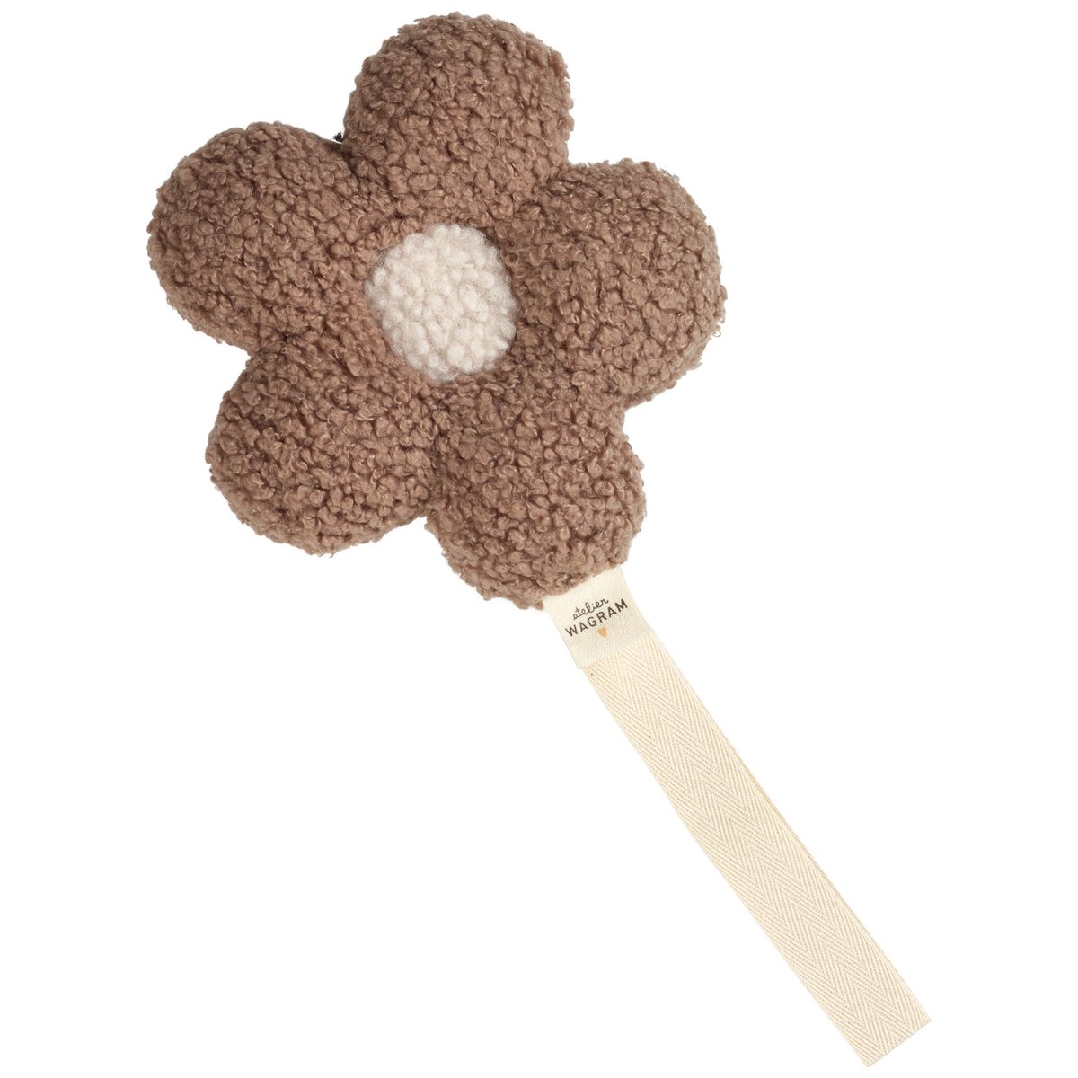 Attache tétine marron, beige, ATELIER WAGRAM