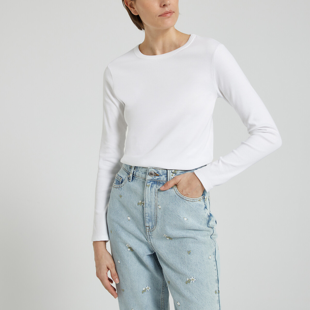 T-shirt L'Iconique, manches longues blanc, PETIT BATEAU