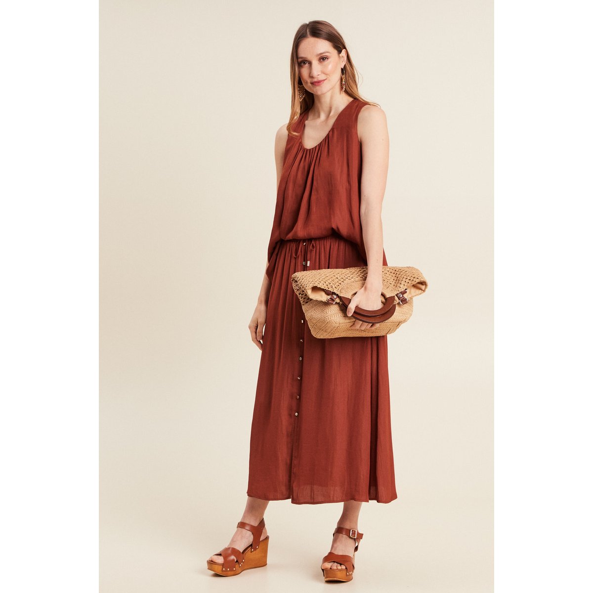 Blouse sans manches marron foncé, BREAL