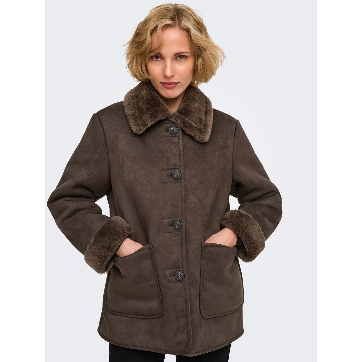 Manteau chocolate brown 1, ONLY