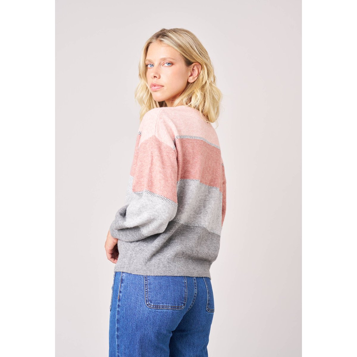 Pull femme en maille LODINA rose, DEELUXE