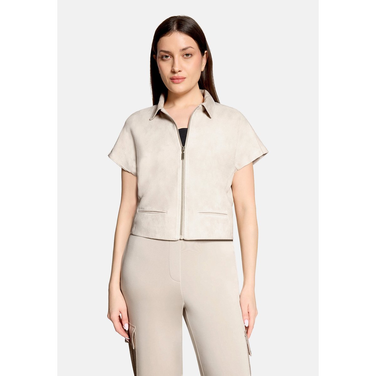 Veste blazer à fermeture zippée gris, BETTY BARCLAY