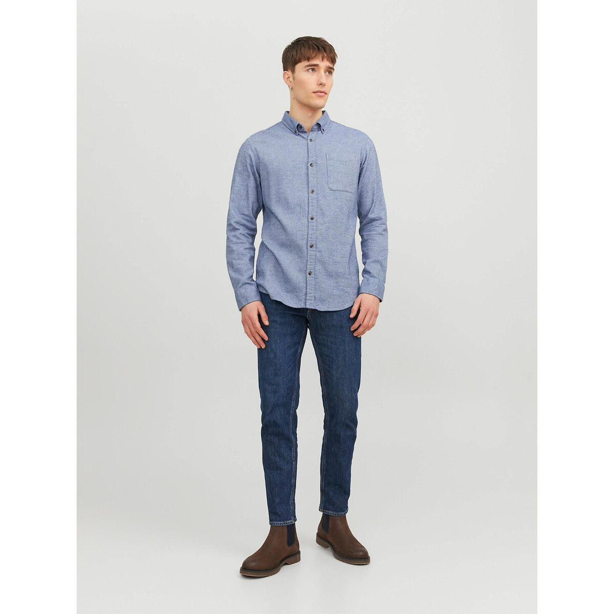 Chemise unie Jjeclassic bleu pâle, JACK & JONES