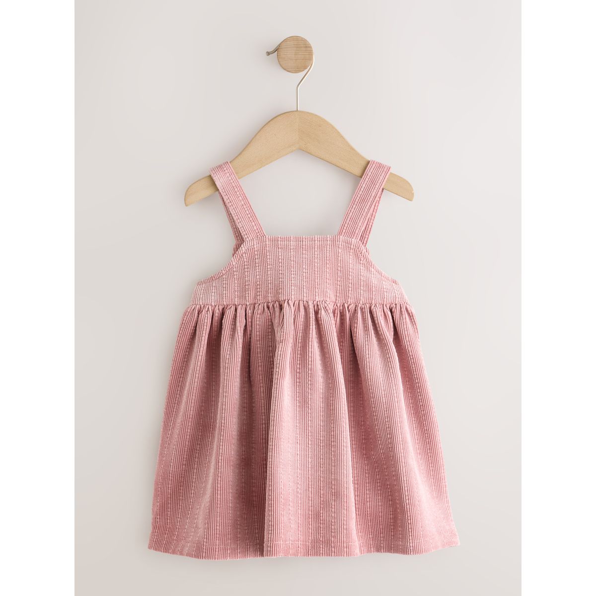 Robe chasuble sans manches en velours côtelé rose pastel, NEXT