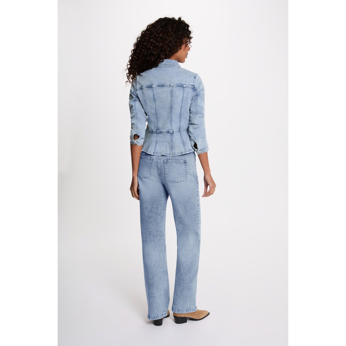 Veste jean ajustée denim double stone, MORGAN