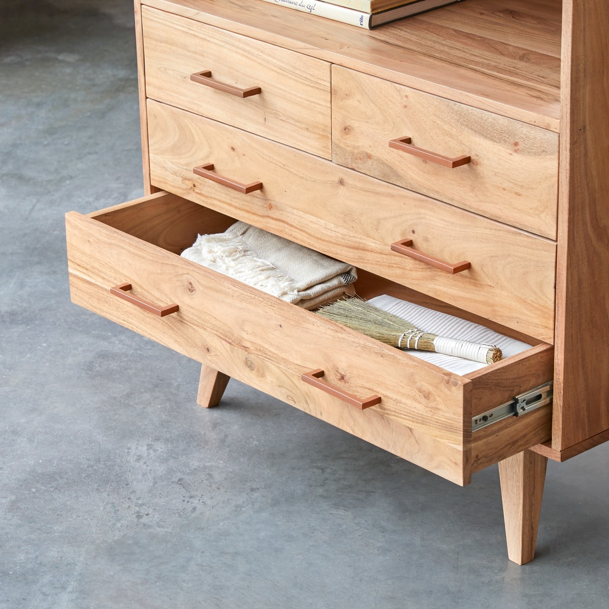 Commode en Acacia massif, OSLO naturel, TIKAMOON