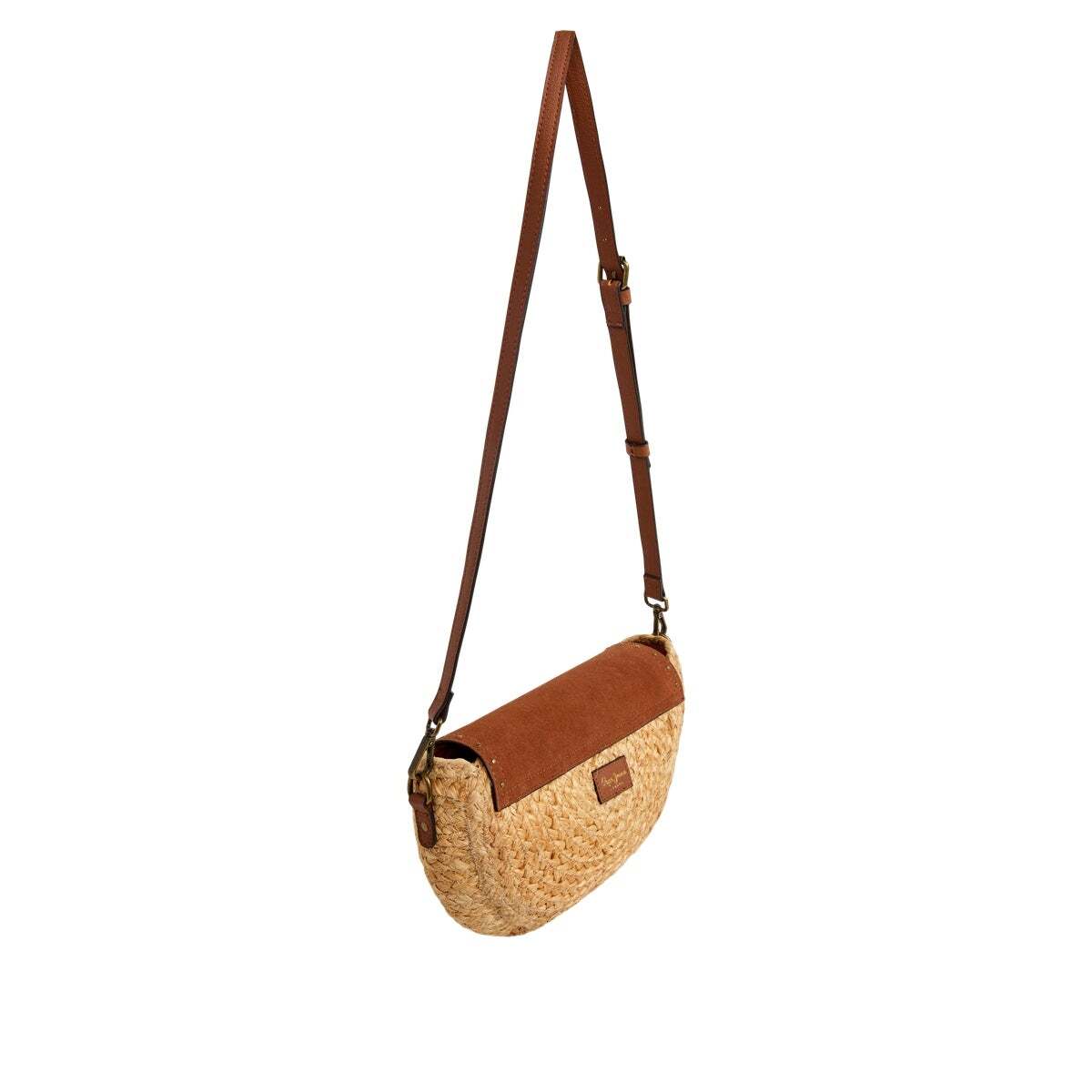Sac Bandoulière En Jute Avec Rabat brun teinté, PEPE JEANS