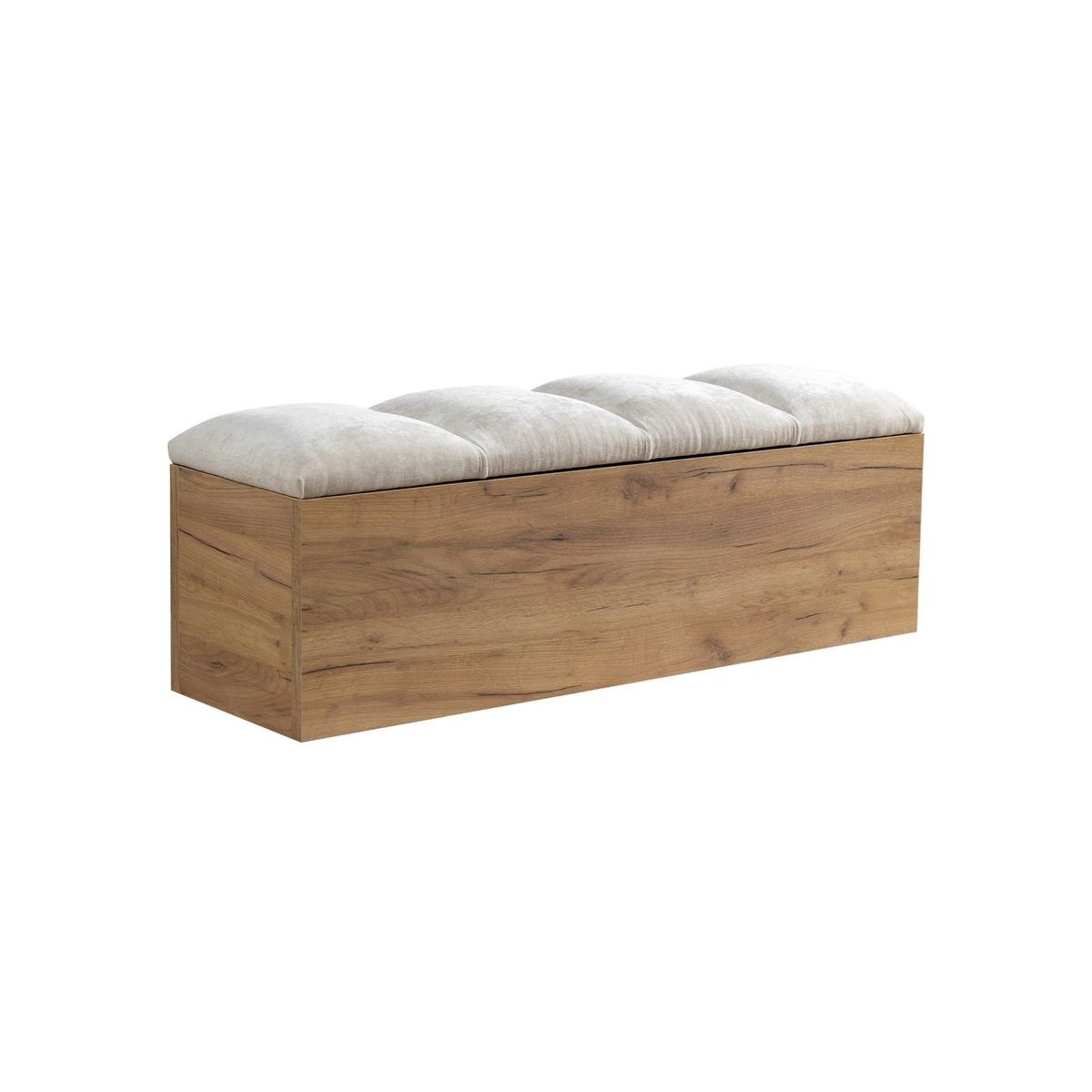 Bout de lit revêtement tissu lisse , KUMO gris clair, BOBOCHIC