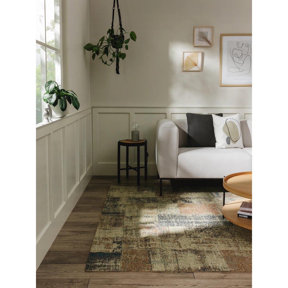Tapis tissé plat FRENCIE beige/bleu, BENUTA