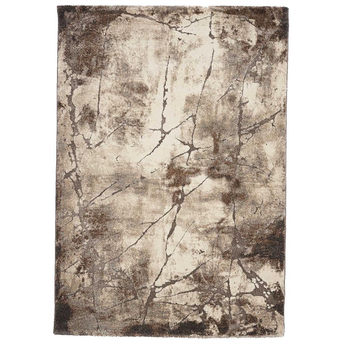 Tapis salon et chambre tissé motif abstrait TERSORE gris, UN AMOUR DE TAPIS