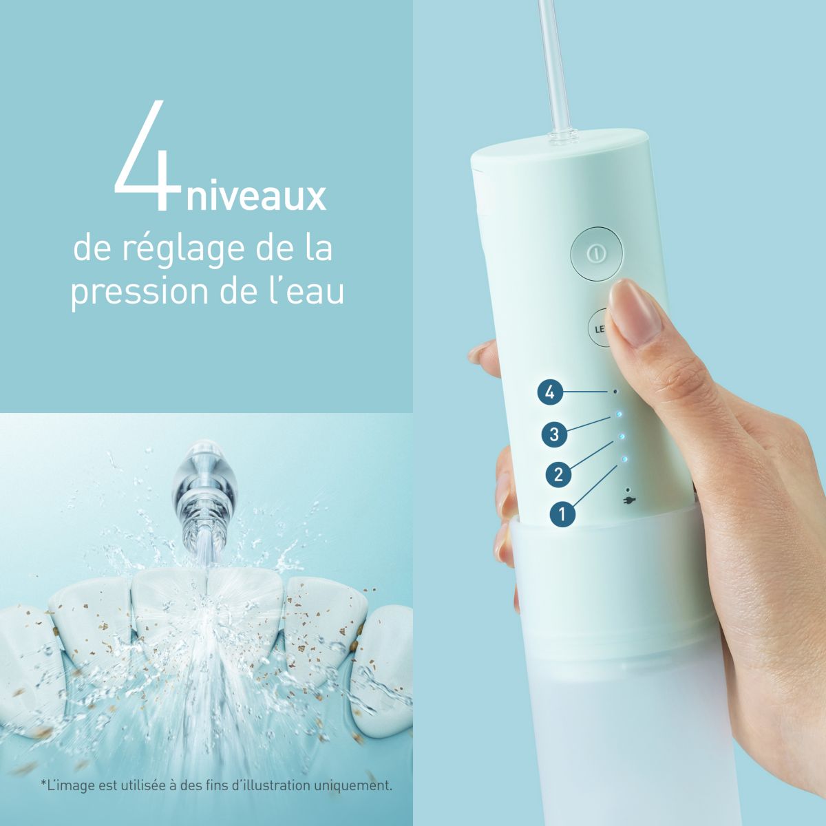 Hydropulseur de voyage ultrasonique EW-DJ4B-G503 couleur unique, PANASONIC