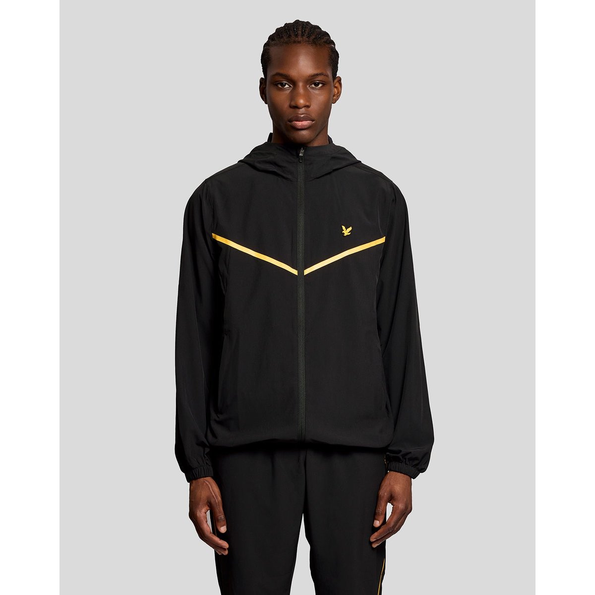Veste Sports à rayures de survêtement noir jais, LYLE & SCOTT