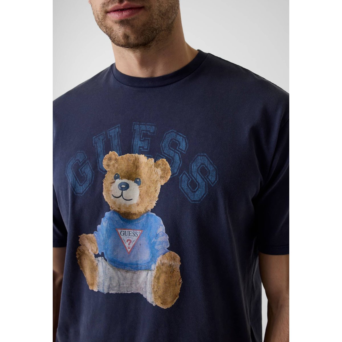 T-Shirt Ours En Peluche blau multi, GUESS