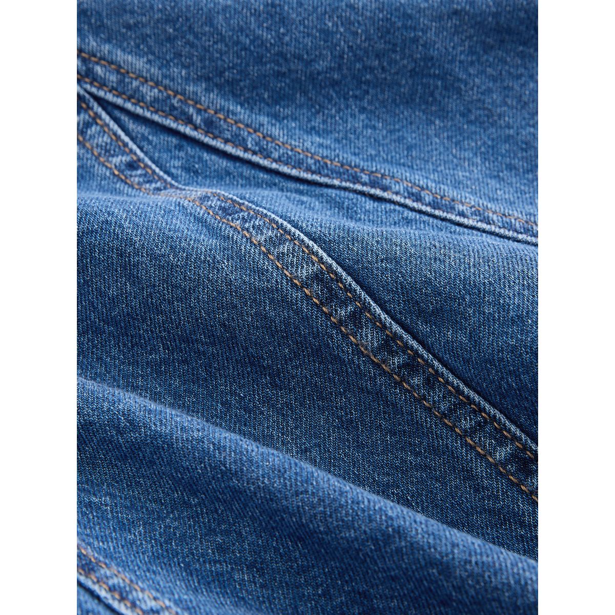 Jupe longue en jean bleu moyen, NEXT