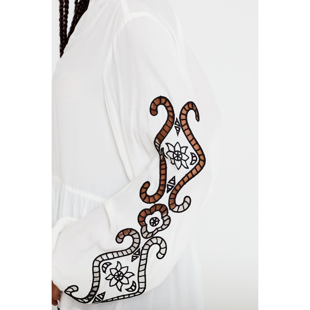 Blouse col v manches longues ecru, CACHE CACHE