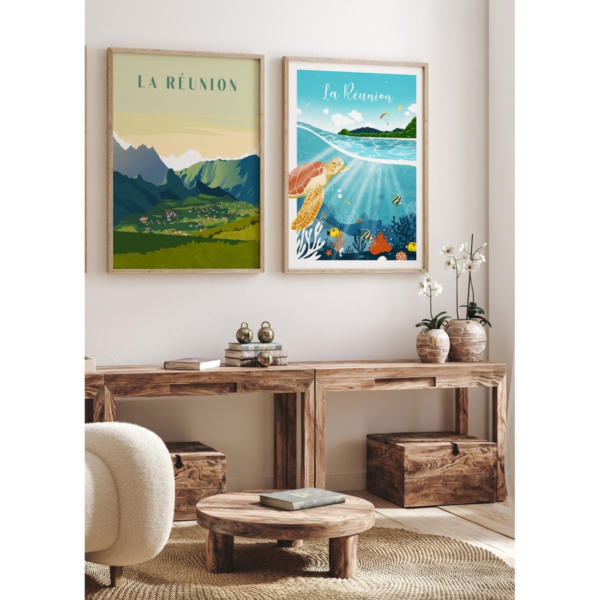 Affiche La Réunion 2 blanc, L'AFFICHERIE