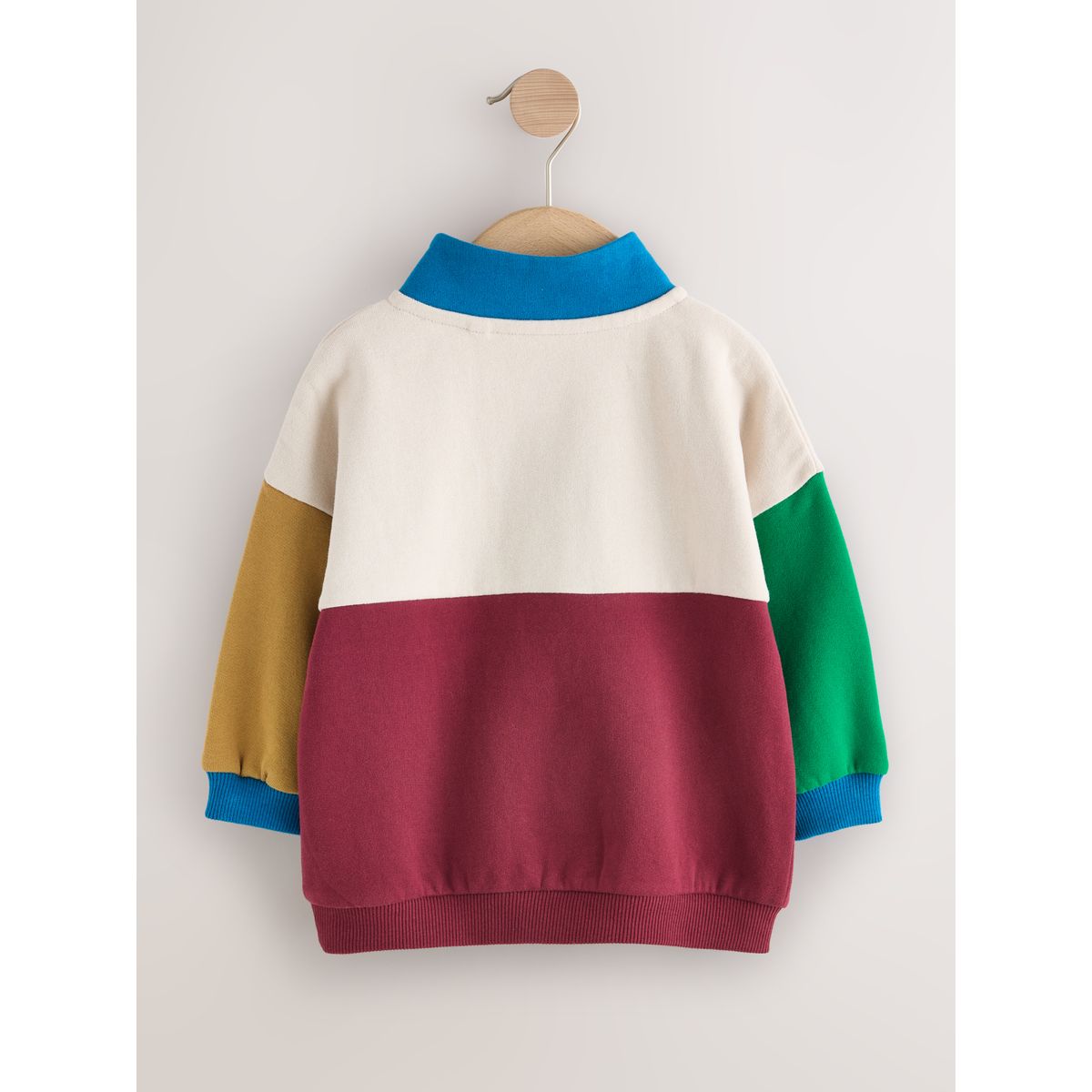 Haut colour block avec col à boutons-pression grès brun, NEXT