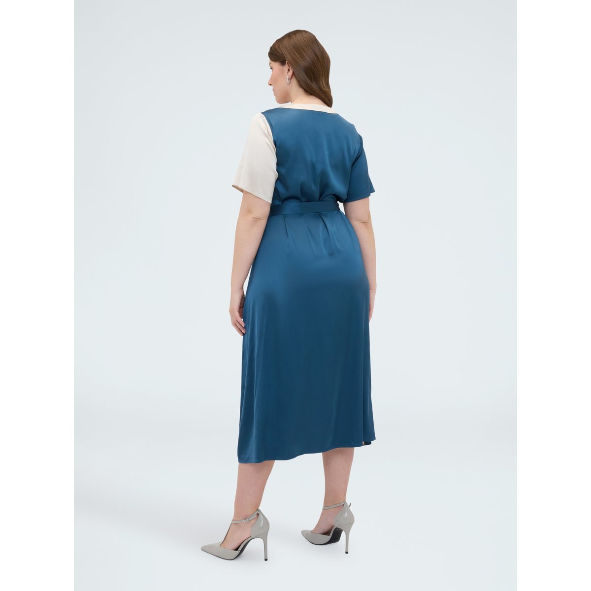 Robe stretch avec ceinture. petrol blue, FIORELLA RUBINO