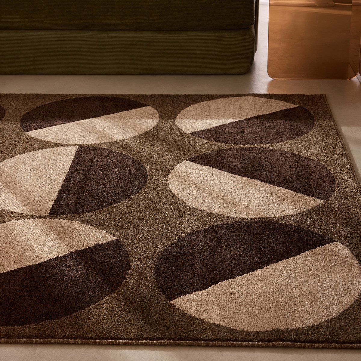 Tapis intérieur design graphique SANTAL marron, NAZAR RUGS
