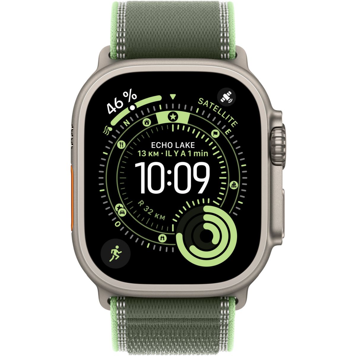 Bracelet 49 mm M/L Trail vert/vert fluo vert, APPLE