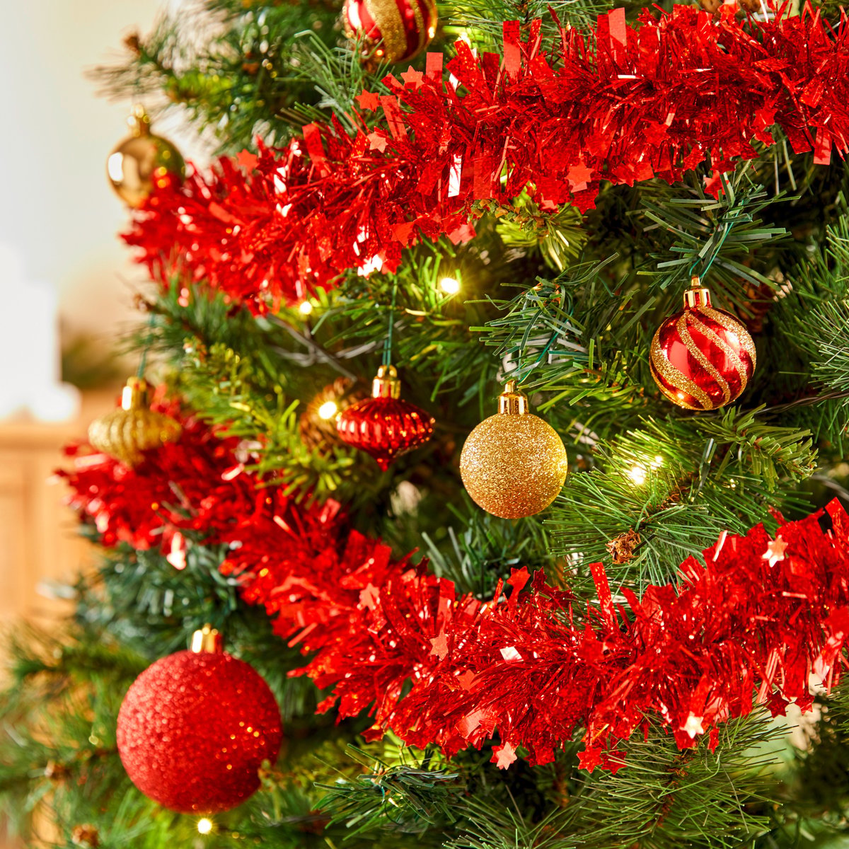 Guirlande étoiles laser 10 cm x 2m 6 plis rouge rouge, FEERIC LIGHTS & CHRISTMAS