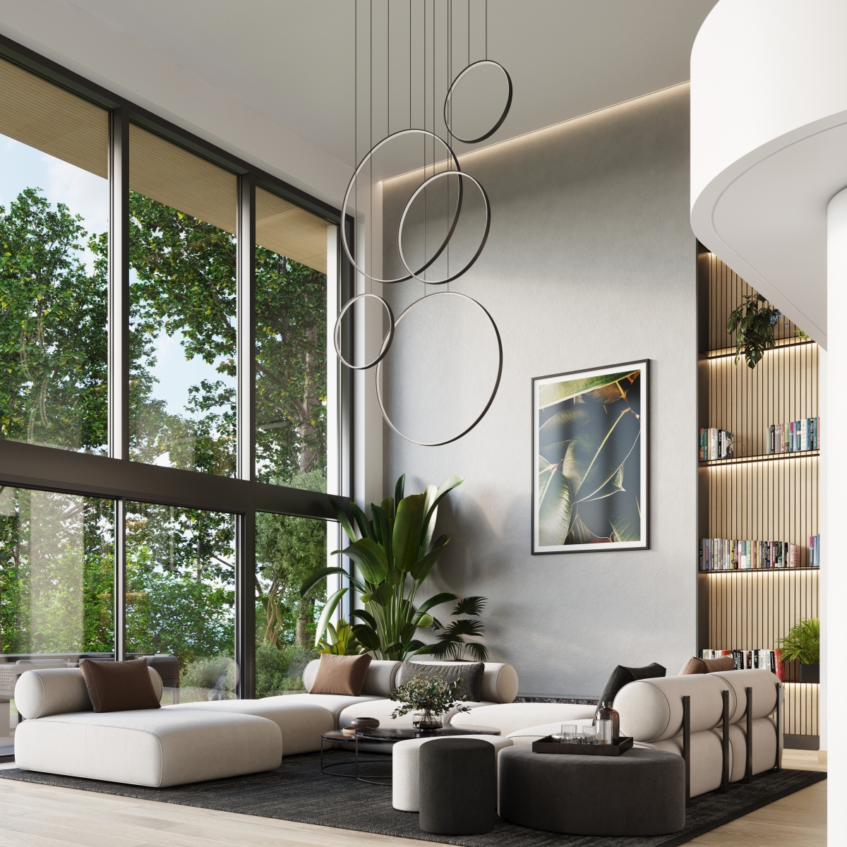 Suspension Aluminium Noir LED 5 Rio noir, EDEN