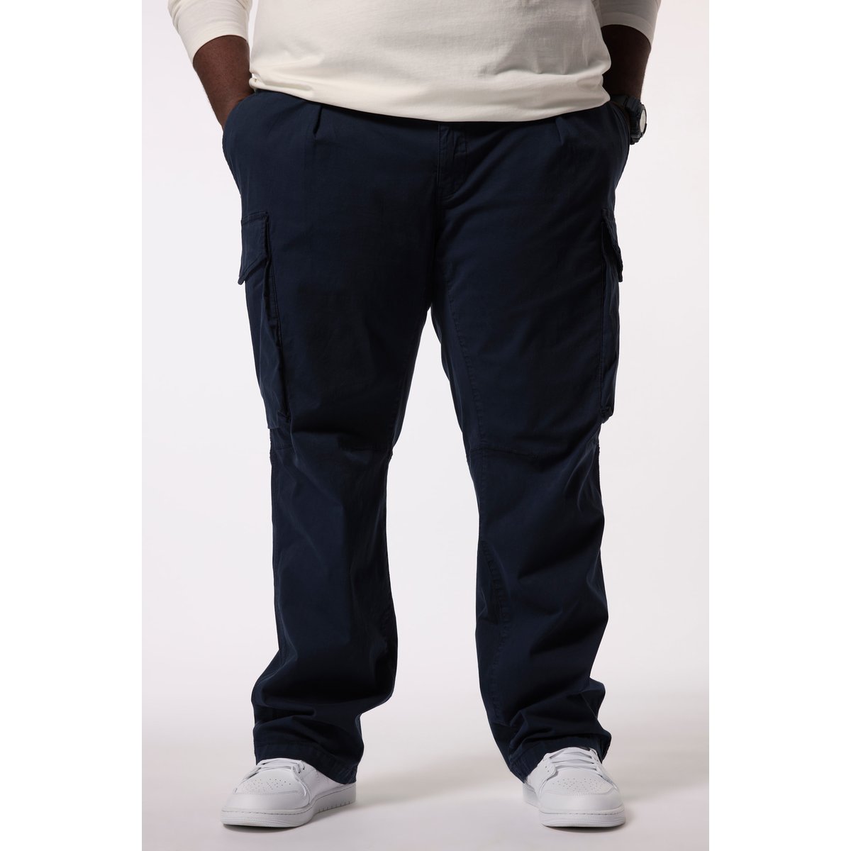 Pantalon cargo, spécial ventre fort marine foncé, STHUGE
